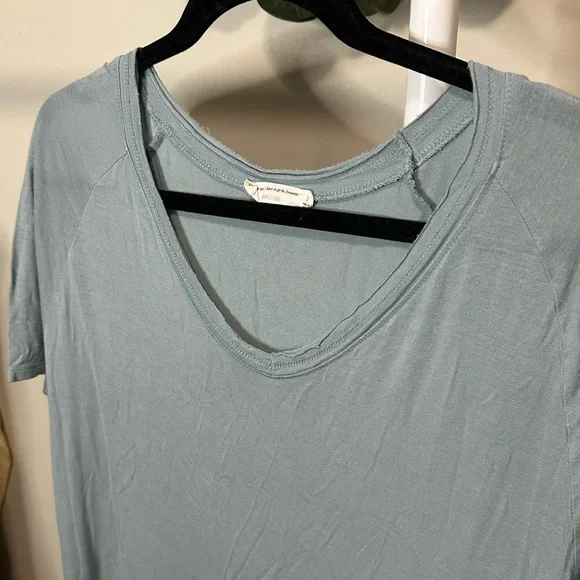 Double Zero Light Blue oversized Short sleeve shirt size small - Picture 3 of 5